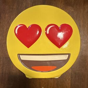 emoji Heart Eyes Face Ceramic Coin Bank Piggy Bank Yellow Original